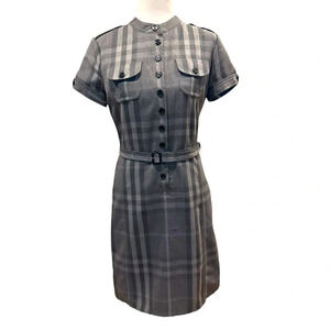 Burberry plaid 100%wool belted dress size 4